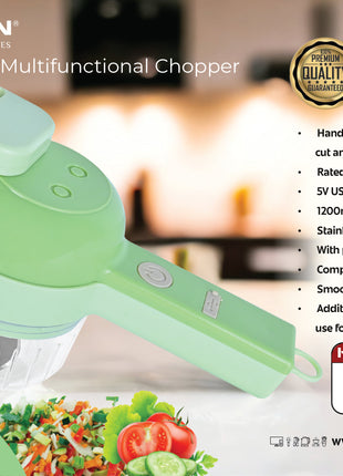 Hamilton Rechargeable Multifunctional Chopper 1200mAh SS Blade & Disc HT037 | Al Shabib Qatar