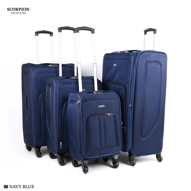 Scorpio Soft Trolley Bag Set 4 Piece 4 Wheel Model SCO4D