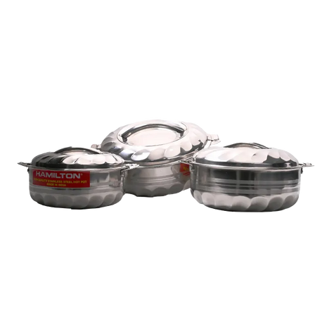 Hamilton Stainless Steel Insulated Hot Pot 3pcs Set HT1006 | Al Shabib Qatar
