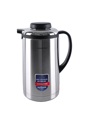 Hamilton Vacuum Flask 1.6L 304 SS Double Layer 24Hr Hot & Cold HT132 | Al Shabib Qatar