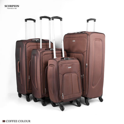 Scorpio Soft Trolley Bag Set 4 Piece 4 Wheel Model SCO4D