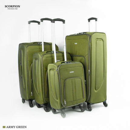 Scorpio Soft Trolley Bag Set 4 Piece 4 Wheel Model SCO4D