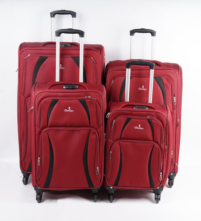 Dollar 4 Wheel Soft Trolley Bag Set 4 Piece Model DOL4W