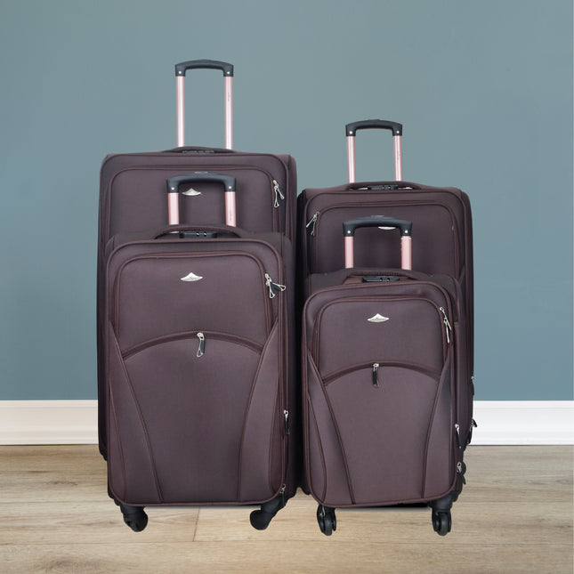 High Flyer Soft Trolley Bag Set 4 Piece 4 Wheel Model HIG4D