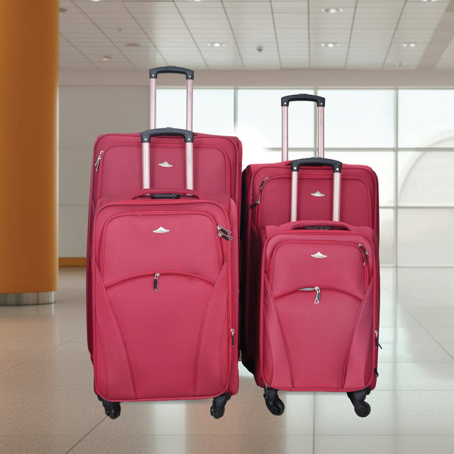 High Flyer Soft Trolley Bag Set 4 Piece 4 Wheel Model HIG4D