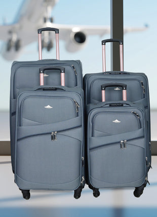 High Flyer Soft Trolley Bag Set 4 Piece 4 Wheel Model HIG4D