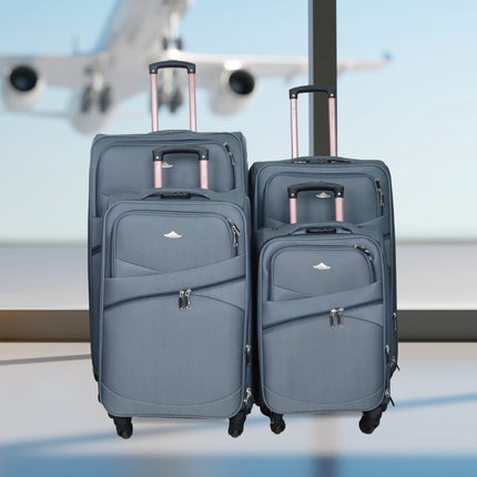 High Flyer Soft Trolley Bag Set 4 Piece 4 Wheel Model HIG4D