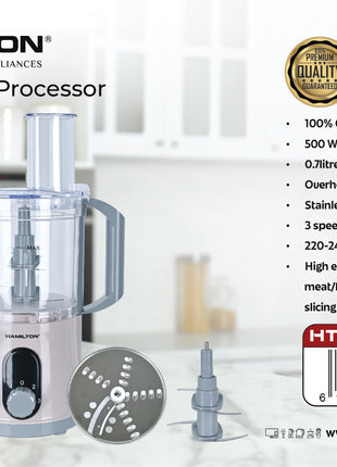 Hamilton Food Processor 3 in 1 500W 7L Digital Copper Motor HT033 | Al Shabib Qatar