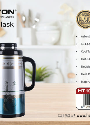 Hamilton Vacuum Flask 1.3L Asbestos-Free Double Glass Liner Cool Touch 24Hr HT107 | Al Shabib Qatar