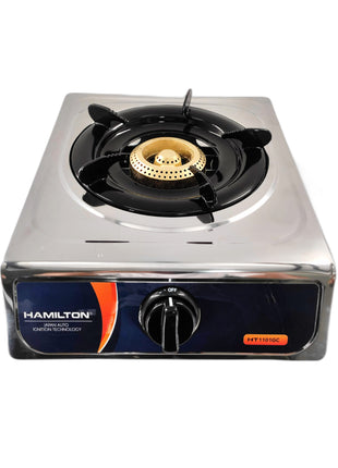 Hamilton Gas Stove Single Burner SS Cast Iron Japan Piezo Auto-Ignition HT1101GC | Al Shabib Qatar