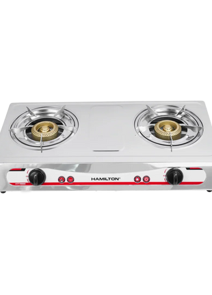 Hamilton Stainless Steel Gas Stove 2 Burner HT1106GC | Al Shabib Qatar - Hamilton Qatar | Al Shabib