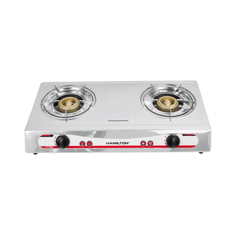 Hamilton Stainless Steel Gas Stove 2 Burner HT1106GC | Al Shabib Qatar - Hamilton Qatar | Al Shabib
