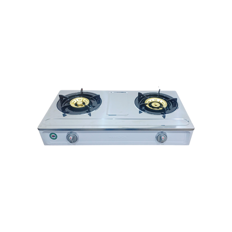 Gas stove with two burners on a white background