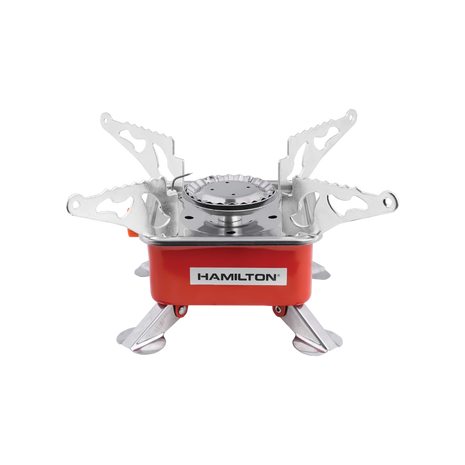 Hamilton camping stove on a white background