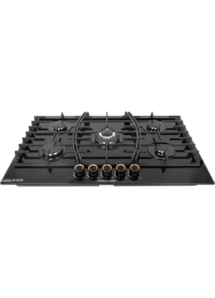 Hamilton Gas Stove 5 Burner Tempered Glass Cast Iron HT1121GC
