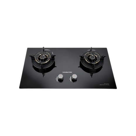 Hamilton Gas Hob 2 Burner 8mm Glass FSD Brass Burner Japan Pulse Built-In HT1130GC | Al Shabib Qatar