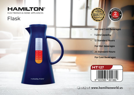 Hamilton 1L Flask 12Hr Hot & 24Hr Cold HT127