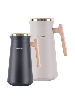 Hamilton Vacuum Flask 1L Glass Refill Asbestos-Free Cool Touch 24Hr HT129 | Al Shabib Qatar