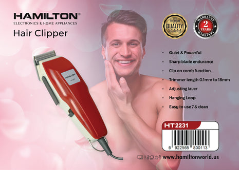 Hamilton Corded Hair Clipper with Adjustable Blade HT2231