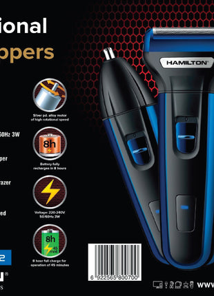 Hamilton Hair Clipper 3-in-1 3W Adjustable SS Blade 45 Min LED Indicator HT2232 | Al Shabib Qatar