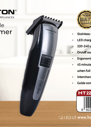 Hamilton Hair & Beard Trimmer SS Blade LED Indicator 45 Min Interchangeable Battery HT2238 | Al Shabib Qatar