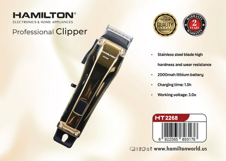 Hamilton Professional Hair Clipper Cord & Cordless HT2268