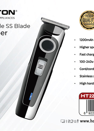 Hamilton Rechargeable Hair Clipper SS Blade Cord & Cordless Water Resistant HT2276 | Al Shabib Qatar