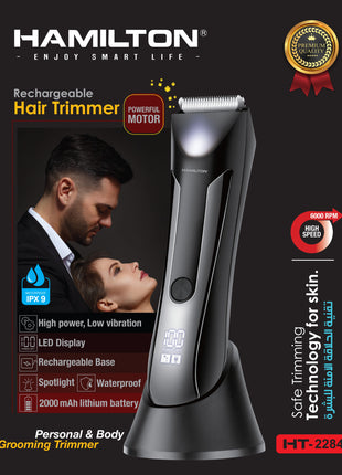Hamilton Rechargeable Hair Trimmer IPX7 Waterproof with LED Spotlight HT2284