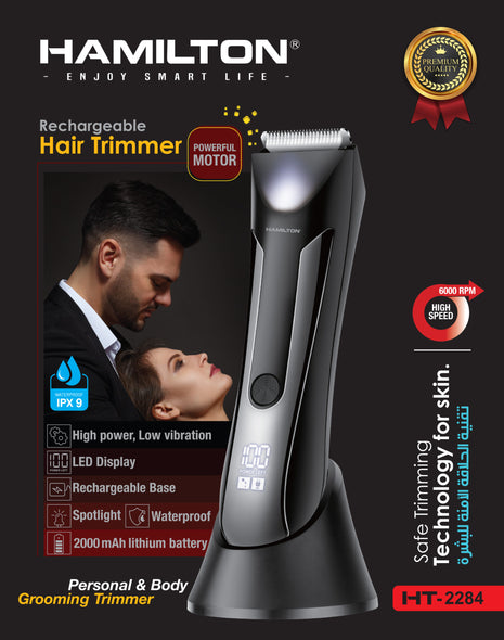 Hamilton Rechargeable Hair Trimmer IPX7 Waterproof with LED Spotlight HT2284