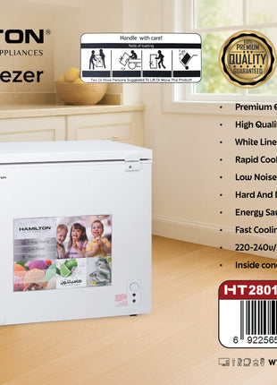 Hamilton Chest Freezer Rapid Cool Energy Saving Durable Body HT2801 | Al Shabib Qatar
