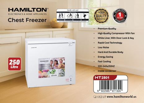 Hamilton Chest Freezer with Rapid Cool & Energy Saving HT2801