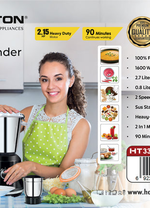 Hamilton Mixer Grinder 2 in 1 1600W 2.15HP 7L+8L Jars HT3350GM | Al Shabib Qatar