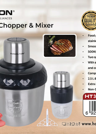 Hamilton Food Chopper & Mixer 3 in 1 HT3812CH | Al Shabib Qatar - Hamilton Qatar | Al Shabib