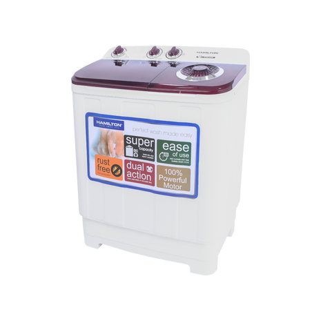 Hamilton Washing Machine Twin Tub 7.5KG HT5612WM | Al Shabib Qatar - Hamilton Qatar | Al Shabib