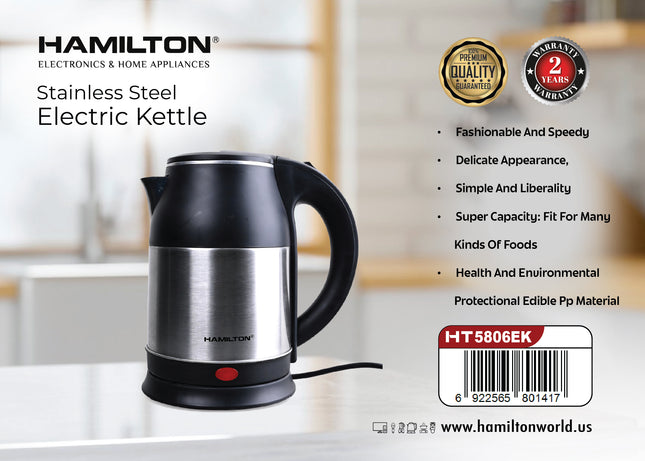 Hamilton Electric Kettle 1.8L Food-Safe PP HT5806 | Al Shabib Qatar