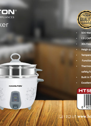 Hamilton Rice Cooker 1.5L HT5812RC | Al Shabib Qatar - Hamilton Qatar | Al Shabib