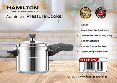 Hamilton Aluminium Pressure Cooker 7.5L HT5817PC | Al Shabib Qatar