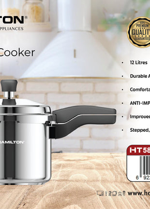 Hamilton Aluminium Pressure Cooker 12L HT5818PC | Al Shabib Qatar