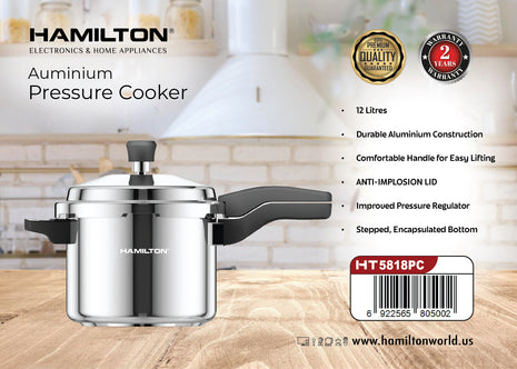 Hamilton Aluminium Pressure Cooker 12L HT5818PC | Al Shabib Qatar