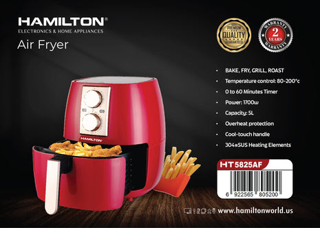 Hamilton Air Fryer 5L 1700W 304 SS Heating Element HT5825AF | Al Shabib Qatar