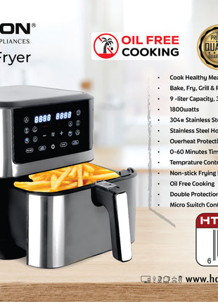 Hamilton Digital Air Fryer 4 in 1 1800W 9L 360° Digital Display HT5862AF | Al Shabib Qatar