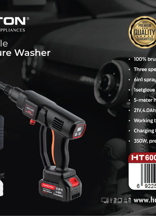 Hamilton Rechargeable High-Pressure Washer 25Bar 135W HT600 | Al Shabib Qatar