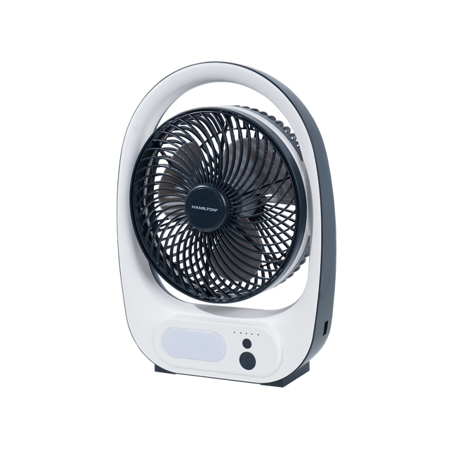 Rechargeable 8″ Table Fan with LED Light – HT7085