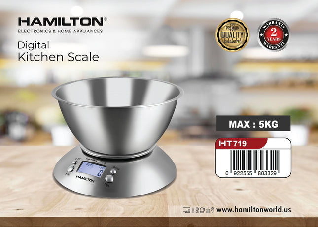 Hamilton Digital Kitchen Scale 5kg LCD Display HT719 | Al Shabib Qatar