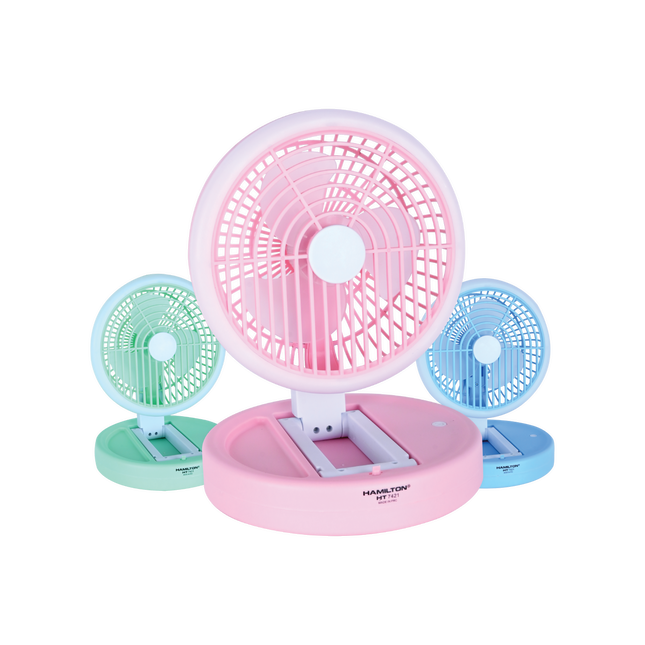Foldable Rechargeable Fan With LED Light – HT7421