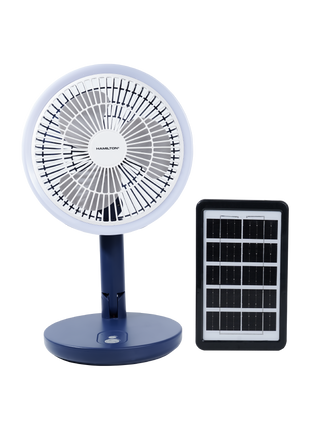 Hamilton Rechargeable 8" Foldable Fan Solar Panel 3 in 1 HT7423 | Al Shabib Qatar