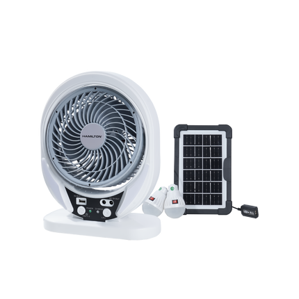 Foldable Fan With Light & Solar Panel 4 in 1 (Rechargeable 8″) – HT7424