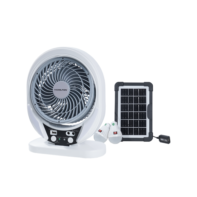 Foldable Fan With Light & Solar Panel 4 in 1 (Rechargeable 8″) – HT7424