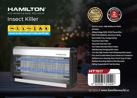 Hamilton Insect Killer 50W Dual UV Chemical-Free HT7617