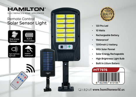 Hamilton Solar Sensor Light with Remote Control HT7976